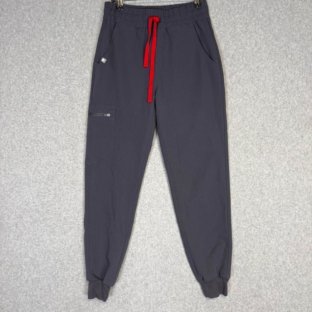Figs Technical Collection Women's Size XXS 2XS Black Red Scrub Joggers Pants